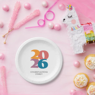 Plato De Papel Fiesta de la celebración de graduación de Vibes Re