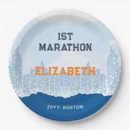 Plato De Papel Fiesta de la celebración de maratón de la publicac