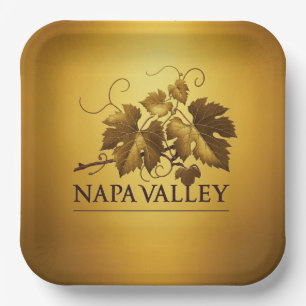 Plato De Papel Fiesta de la celebración del viñedo de Napa Valley