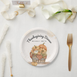 Plato De Papel Fiesta de la cena de Acción de Gracias