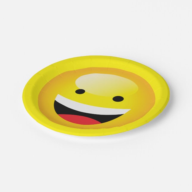 Plato De Papel Fiesta de la Emoji Infantil Cute Feliz Emoticon (Angular)