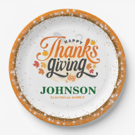 Plato De Papel Fiesta de la Oficina de Acción de Gracias