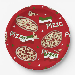 Plato De Papel ¿Fiesta de la pizza? PLACAS DE PAPEL