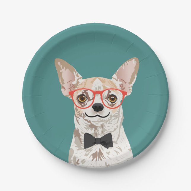 Plato De Papel Fiesta de la placa de papel de la chihuahua del (Anverso)