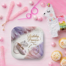 Plato De Papel Fiesta de la Princesa Ballerina - ¡Twirl to Magic!