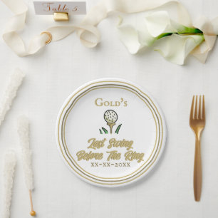 Plato De Papel Fiesta de la soltera, ducha de novia con oro blanc