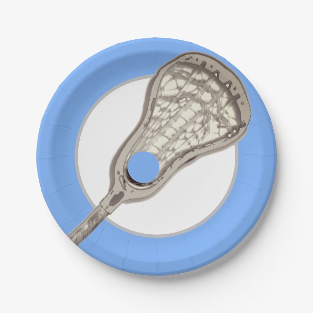 Plato De Papel Fiesta de Lacrosse Creativo (Anverso)