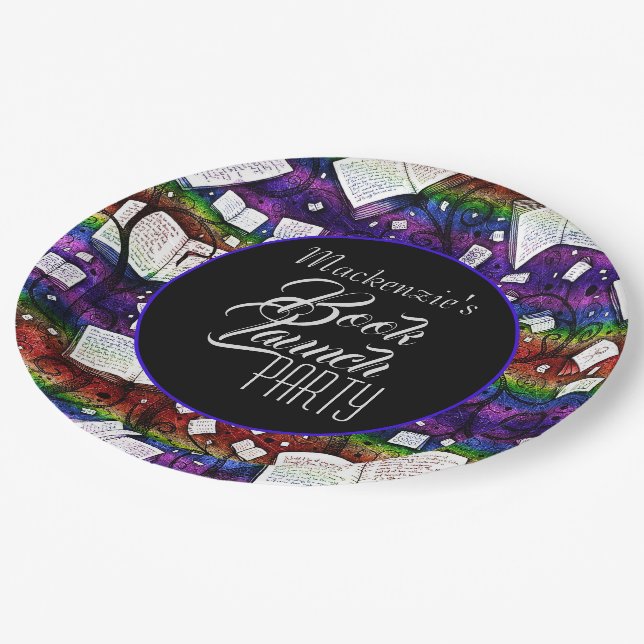 Plato De Papel Fiesta de lanzamiento de libro arcoiris (Angular)