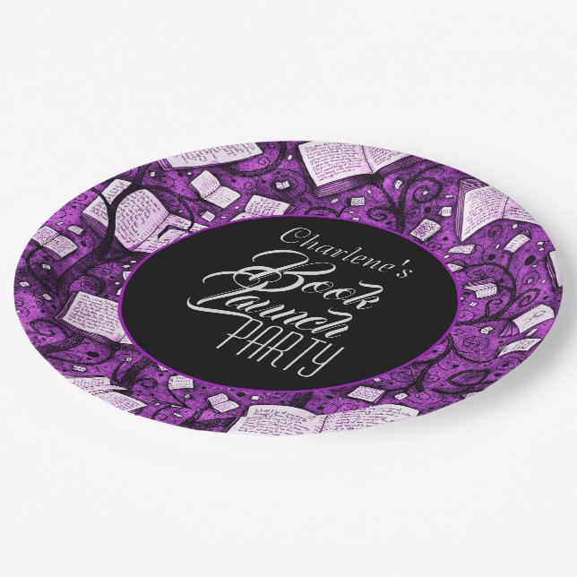 Plato De Papel Fiesta de lanzamiento de libro rosa (Angular)