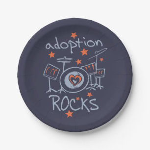 Plato De Papel Fiesta de las rocas de adopción