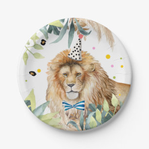 Plato De Papel Fiesta de leones animales Jungla Safari cumpleaños