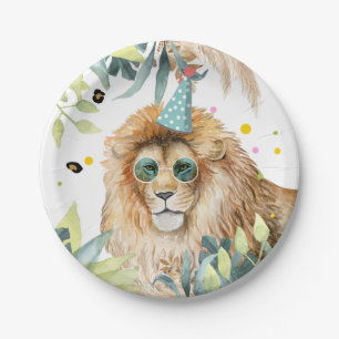 Plato De Papel Fiesta de leones animales Jungla Safari cumpleaños