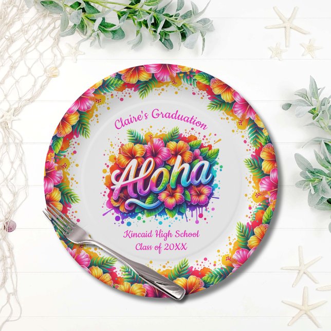 Plato De Papel Fiesta de Luau, graduación de Aloha Tropical (Subido por el creador)