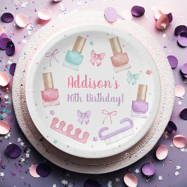Plato De Papel Fiesta de Mani-Pedi Manicura Pedicura Esmalte de U