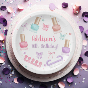 Plato De Papel Fiesta de Mani-Pedi Manicura Pedicura Esmalte de U