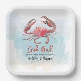 Plato De Papel Fiesta de mariscos de ebullición de cangrejo Acuar