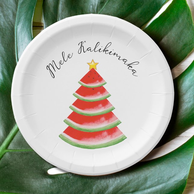 Plato De Papel Fiesta de Mele Kalikimaka (Subido por el creador)