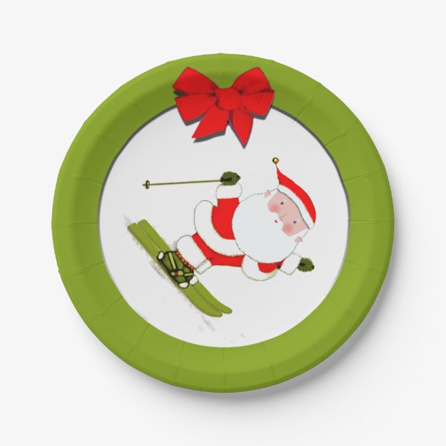 Plato De Papel Fiesta de Navidad Apres Ski (Anverso)