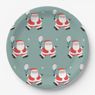 Plato De Papel Fiesta de Navidad de tenis