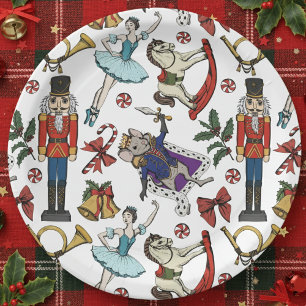 Plato De Papel Fiesta de Navidad del Ballet Cascanueces para Niño