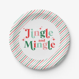 Plato De Papel fiesta de Navidad Jingle and Mingle