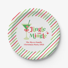 Plato De Papel Fiesta de Navidad Jingle and Mingle