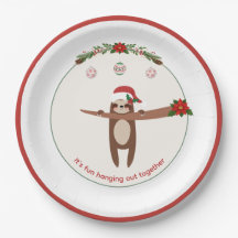 Fiesta de Navidad personalizada con perezoso lindo