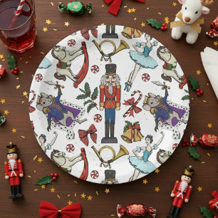 Plato De Papel Fiesta de Navidad y Ballet del Cascanueces