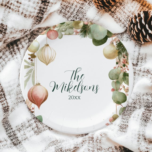 Plato De Papel Fiesta de Navidades botánicos de origen antiguo (Subido por el creador)