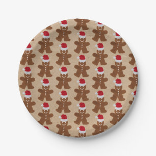 Plato De Papel Fiesta de Navidades Cuidados Gingerbread Man Cooki