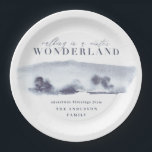 Plato De Papel Fiesta de Navidades de acuarela abstracta de color<br><div class="desc">Caminar en invierno es maravilloso tierra mínima azul abstracto Navidades vacaciones fiesta de  festividades platos de papel. Hermosa pintura moderna de acuarela abstracta. Parte de una colección de vacaciones.</div>