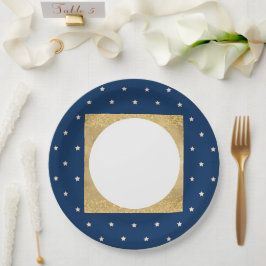 Plato De Papel Fiesta de Navidades de Blue Stars