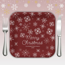 Fiesta de Navidades de copos de nieve rojos