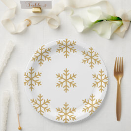 Plato De Papel Fiesta de Navidades de oro