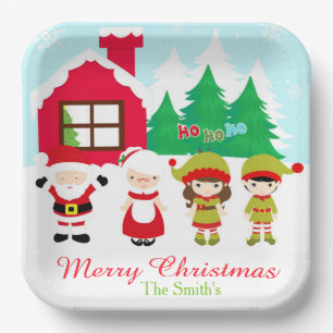 Plato De Papel Fiesta de Navidades decorativos en casa de jengibr
