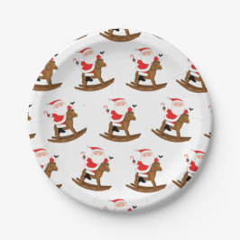 Plato De Papel Fiesta de Navidades ecuestres