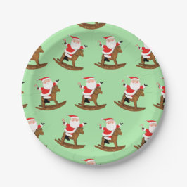 Plato De Papel Fiesta de Navidades ecuestres