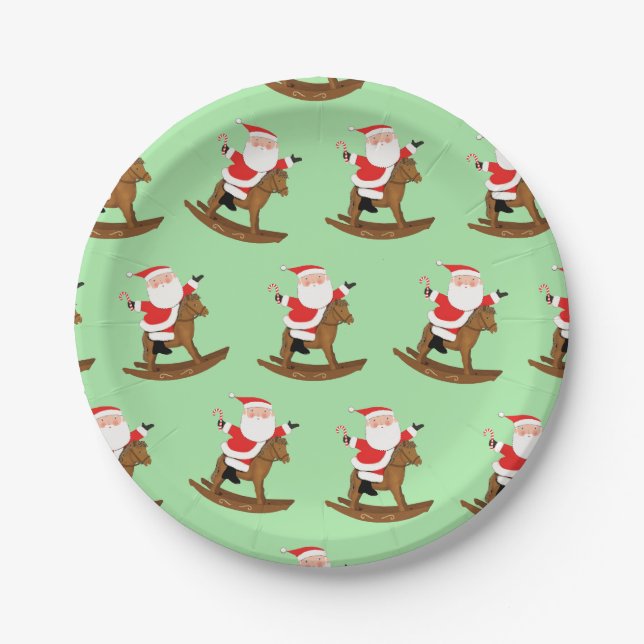 Plato De Papel Fiesta de Navidades ecuestres (Anverso)