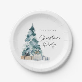 Plato De Papel Fiesta de Navidades elegantes