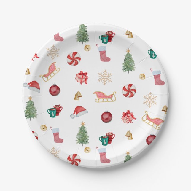 Plato De Papel Fiesta de Navidades infantiles (Anverso)