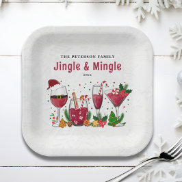 Plato De Papel Fiesta de Navidades Jingle y Mingle
