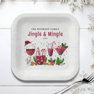 Plato De Papel Fiesta de Navidades Jingle y Mingle