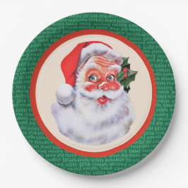 Plato De Papel Fiesta de Navidades Jolly Santa Claus