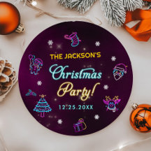 Fiesta de Navidades morados modernos de Neon Neon