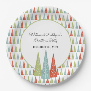 Plato De Papel Fiesta de Navidades Personalizados de árboles mod