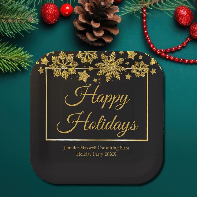 Plato De Papel Fiesta de Navidades Personalizados de copos de nie (Subido por el creador)