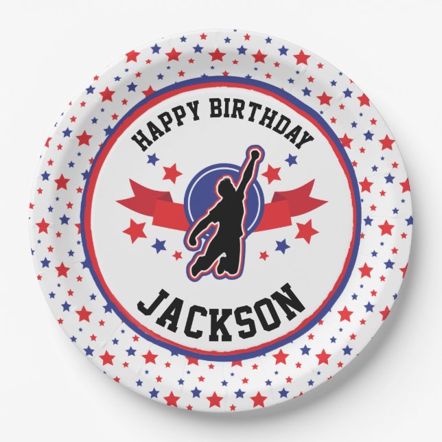 Plato De Papel Fiesta de niños guerreros Ninja (Anverso)