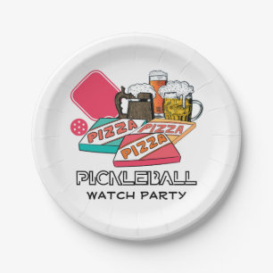 Plato De Papel Fiesta de observación de PICKLEBALL con cerveza y 