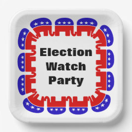 Plato De Papel Fiesta de Observador Electoral Republicano