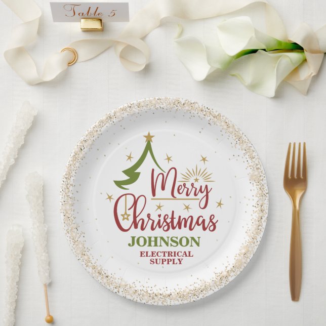 Plato De Papel Fiesta de oficina de navidades (Boda)